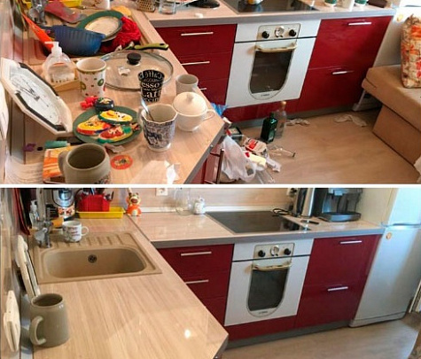 Генеральная уборка кухни в небольшой квартире Генеральная уборка кухни в небольшой квартире